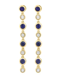 Effy Collection Sapphire (7/8 ct. t.w.) & Diamond (1/20 ct. t.w.) Drop Earrings in Sterling Silver