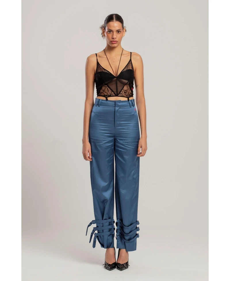 Pcfg Women's Linen-Blend Shiny Pant
