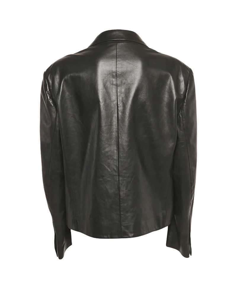 Pre-Owned Salvatore Ferragamo Men's Leather Slim-Cut Single-Breasted Blazer