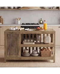 Tribesigns Kitchen Island with Storage, Counter Height Kitchen Island Table