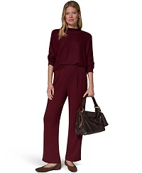 Donna Karan Weekend Women's Brushed-Rib High-Waist Wide-Leg Pants
