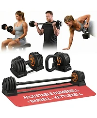 Lifepro Adjustable Dumbbells Set with Rack - Quick Adjust Weights, Secure Grip, Compact Design for Home Gym