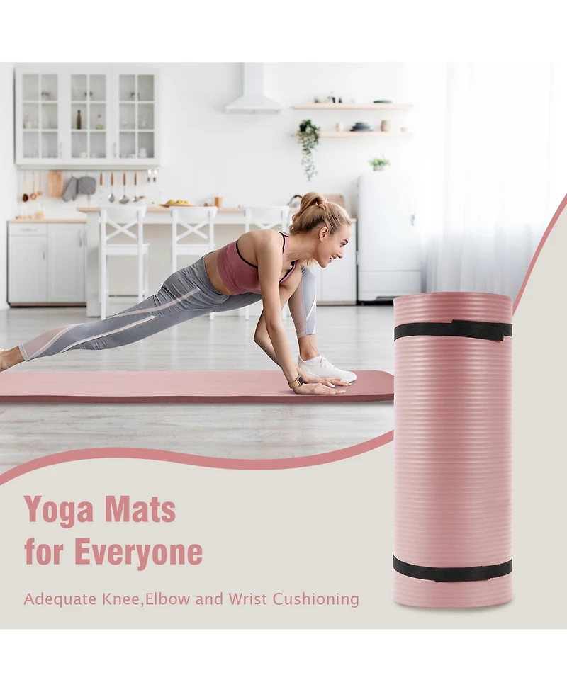 BalanceFrom Yoga Mat, 1-Inch Extra Thick Exercise Pilates Workout Mat, Pinkish
