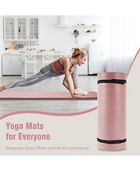 BalanceFrom Yoga Mat, 1-Inch Extra Thick Exercise Pilates Workout Mat, Pinkish