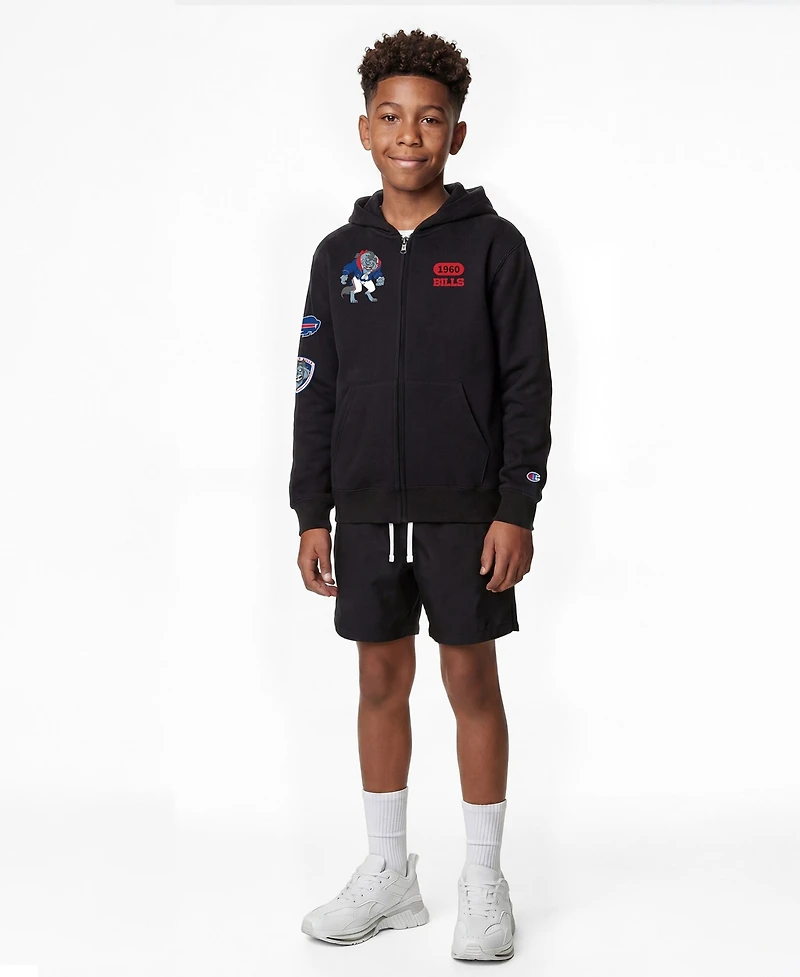 Champion Big Boys and Girls Black Buffalo Bills Disney X Full-Zip Hoodie