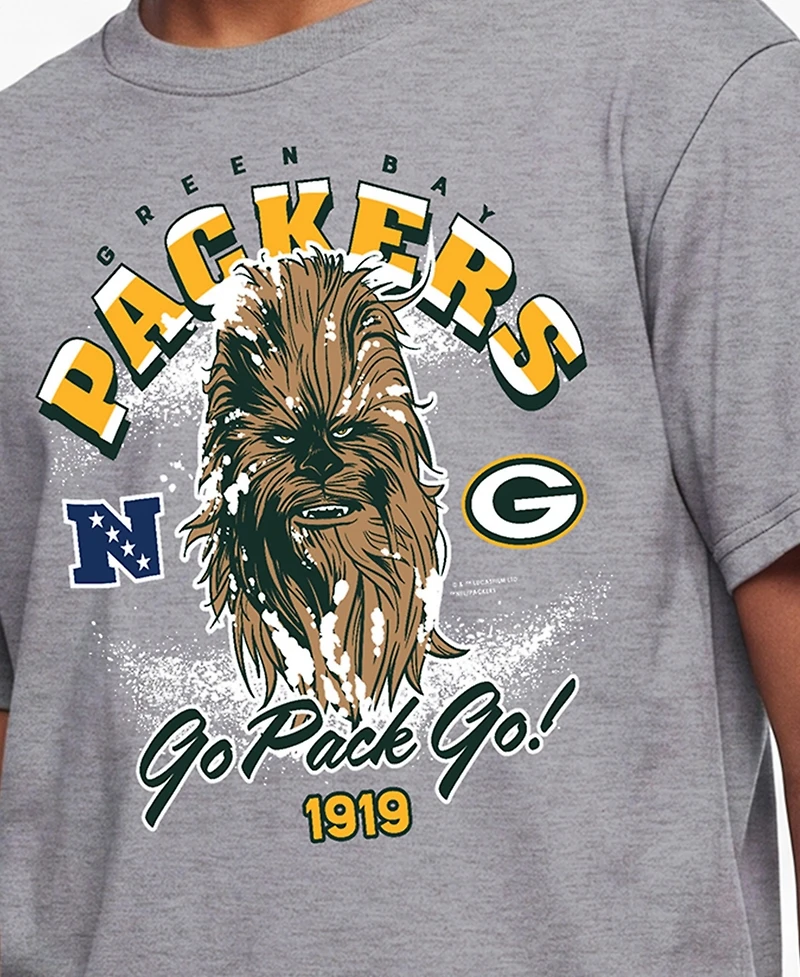 Champion Big Boys and Girls Heather Gray Green Bay Packers Disney X T-Shirt