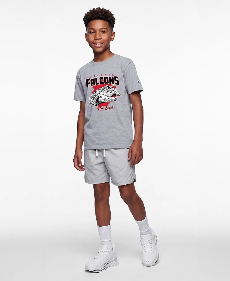 Champion Big Boys and Girls Heather Gray Atlanta Falcons Disney X Champion T-Shirt