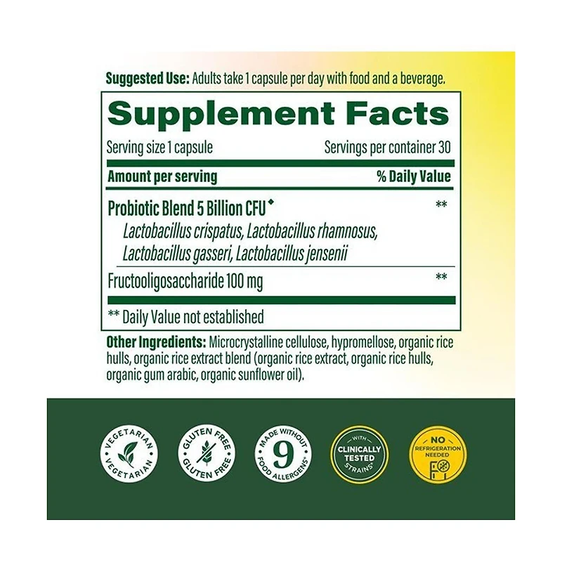 MegaFood Womens Probiotic and Prebiotic for Vaginal and Digestive Health 30 Capsules