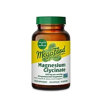 MegaFood Magnesium Glycinate 500mg Sleep and Stress Support 60 mg Elemental Magnesium 120 Capsules