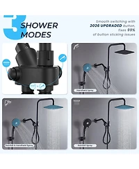 Cyqbd 8'' Dual Shower Head Rain Handheld Spray Adjustable Height Pause