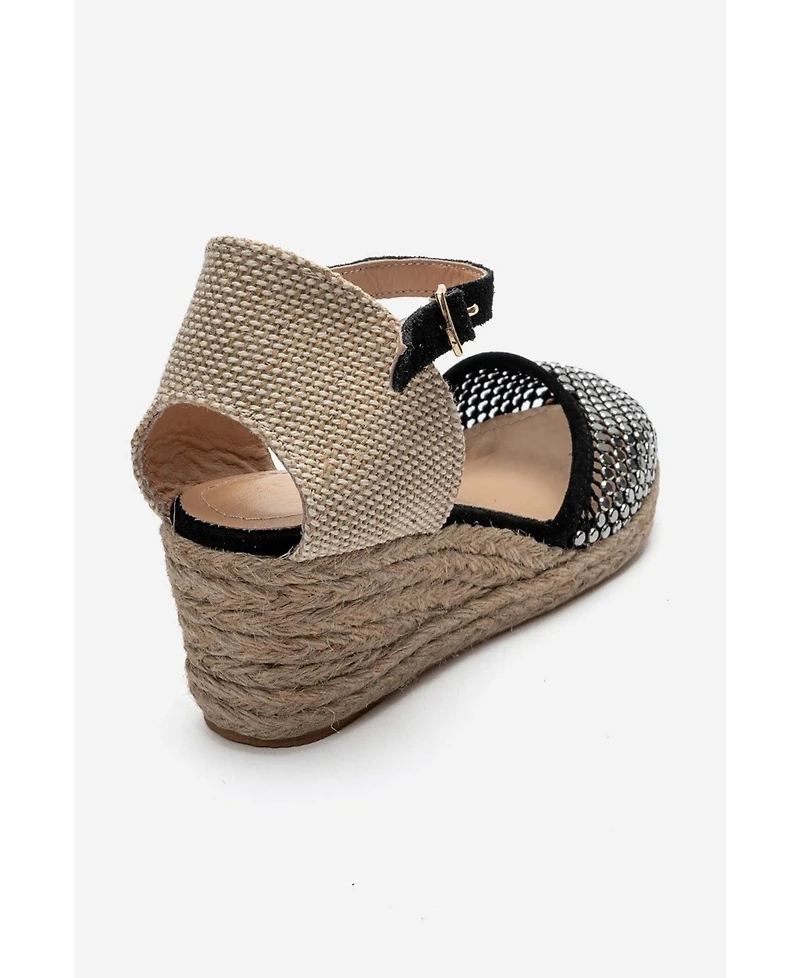 Forever and Always Shoes Women's Drelix Leather Espadrille Sandal
