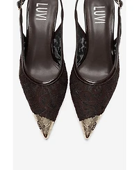 Prologue Shoes Women's Clem Lace Slingback Pump