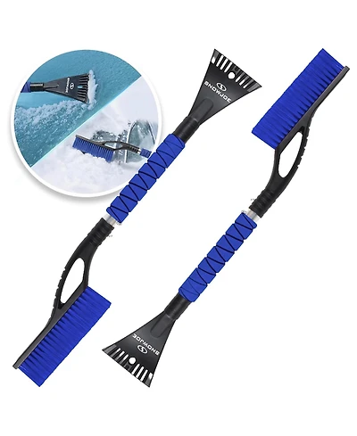 Snow Joe 2 Pack 27" Jumbo Multi-Purpose Ice Scraper and Snow Brush, Sjeg-SB27X2