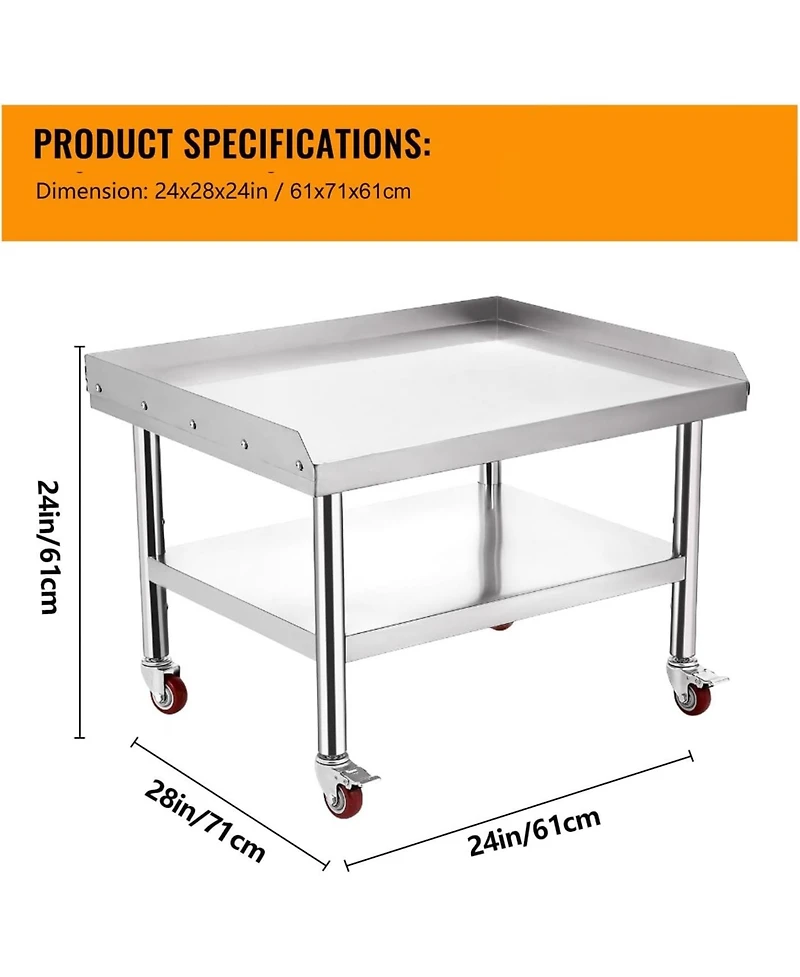 gaomon Stainless Steel Shelves Table with Wheels