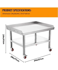 gaomon Stainless Steel Shelves Table with Wheels
