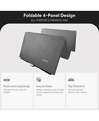 BalanceFrom 4' x 6' x 2" All Purpose Folding Fitness Gymnastics Gym Mat, Grey