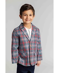 Florence Eiseman Boys' 4-20 Plaid Single-Breasted Machine Washable Blazer