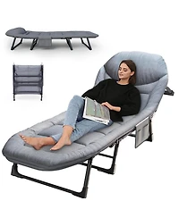 Piscifun Heavy Duty Folding Camping Bed Adjustable Portable With Mattress For Adults 550 Lbs Capacity
