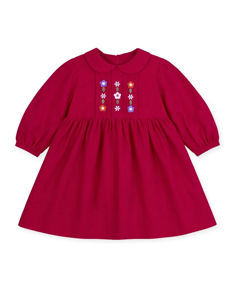 Florence Eiseman Girls' 4-16 Corduroy Floral Peter-Pan-Collar Dress