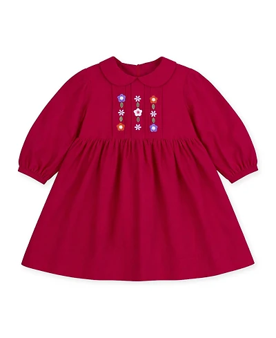 Florence Eiseman Girls' 4-16 Corduroy Floral Peter-Pan-Collar Dress
