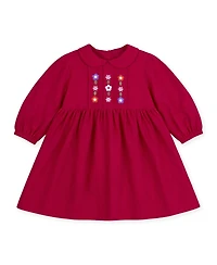 Florence Eiseman Girls' 4-16 Corduroy Floral Peter-Pan-Collar Dress