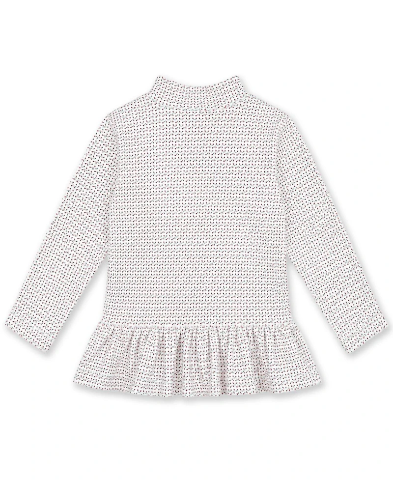 Florence Eiseman Girls' 4-16 Half-Zip Velour Printed Sweatshirt