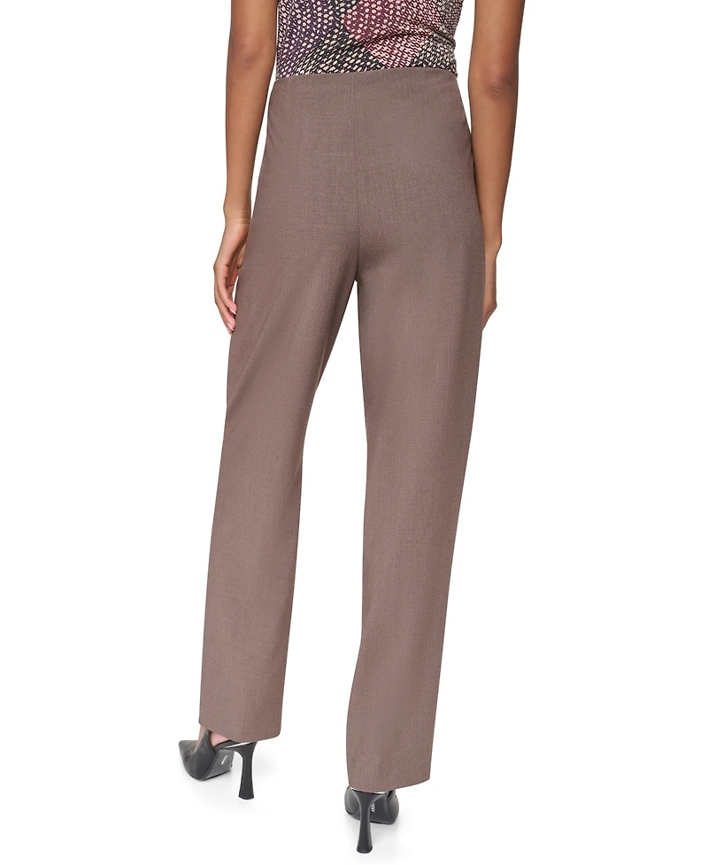 Dkny Women's Pleated Straight-Leg High-Waisted Trousers