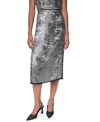 Dkny Women's Metallic A-Line Midi Skirt