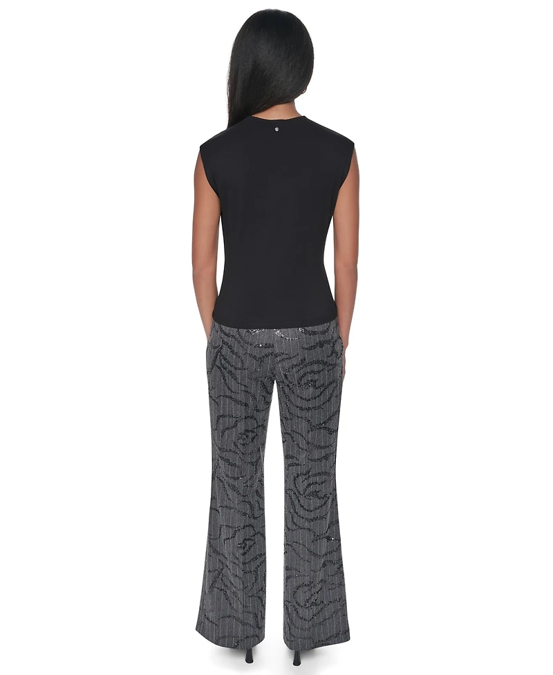 Dkny Women's Ruched Mock-Neck Fitted Tank Top