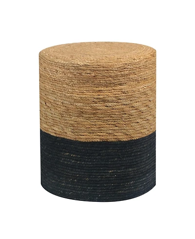 Slickblue Round Jute Ottoman Pouf Handwoven Footstool Decorative Accent Seat