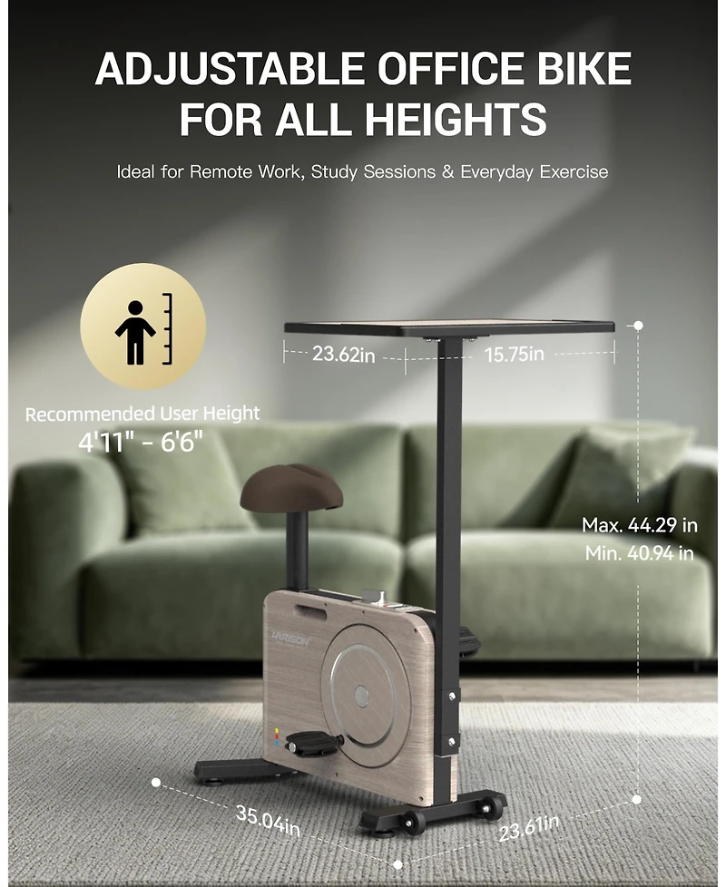 Harison Exercise Bike with Desktop,Indoor Exercise Bike for Home(Hrm-B15W)