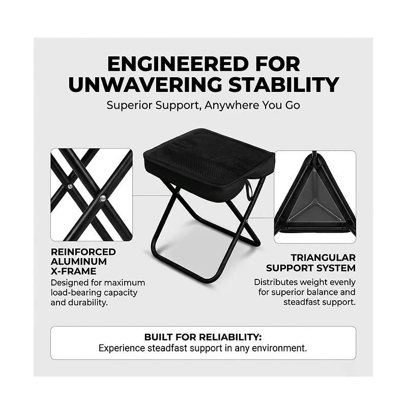 Aofar Foldable Camping Stool Portable Aluminum Seat