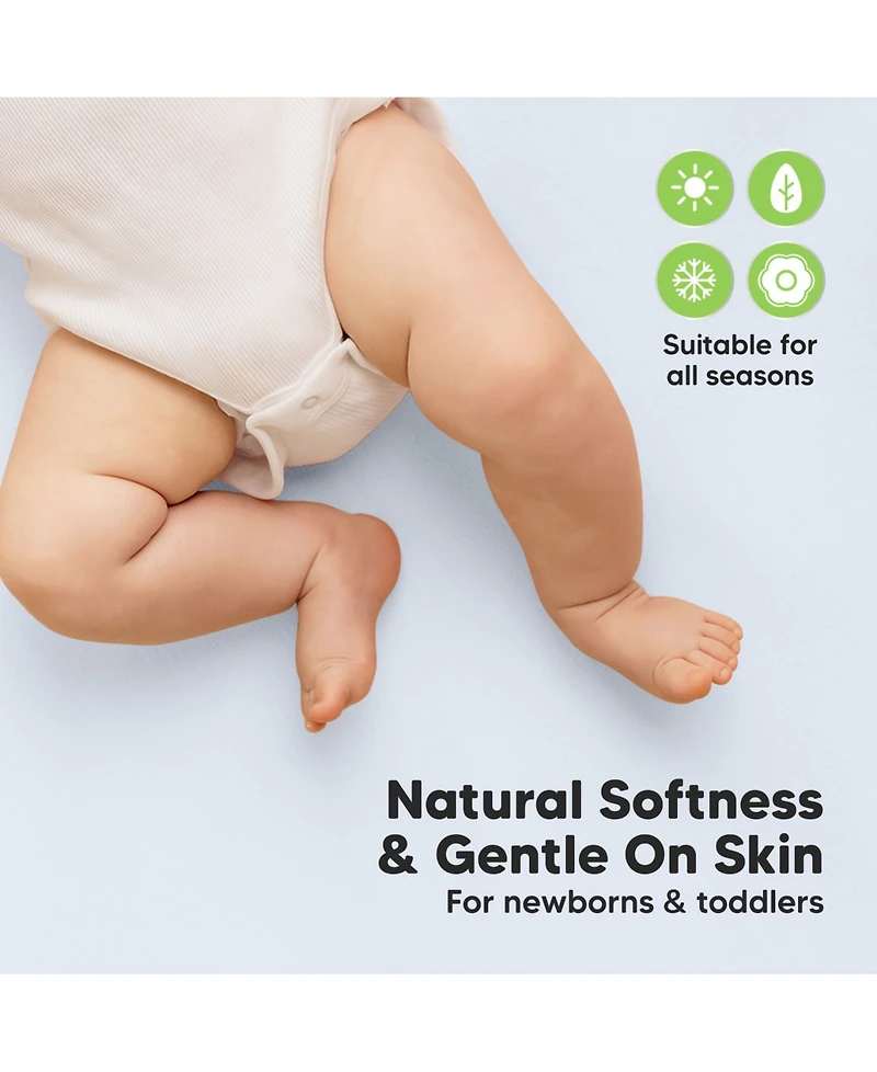 KeaBabies 2pk Soothe Waterproof Fitted Crib Sheets for Girl, Boy, 100% Soft Cotton Mattress Protector Sheet