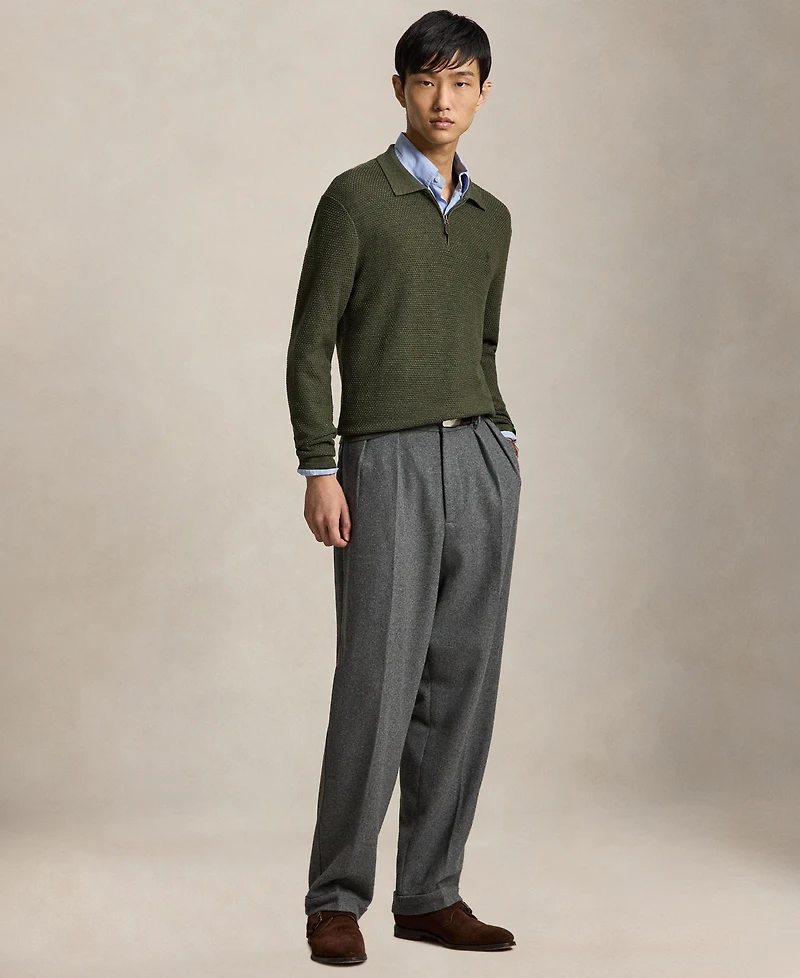 Polo Ralph Lauren Men's Quarter-Zip Polo-Collar Regular-Fit Wool Sweater