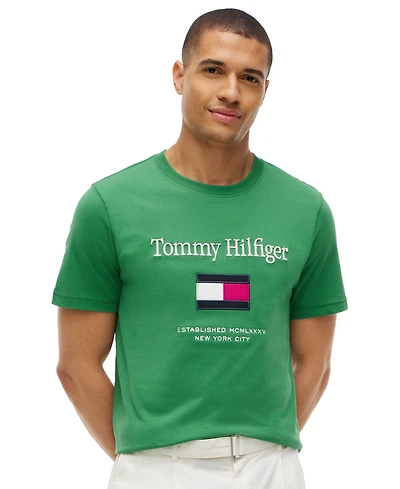 Tommy Hilfiger Men's Logo Embordered Flag T-Shirt