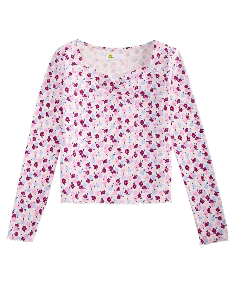 Epic Threads Girls' 4-16 Floral-Print Long-Sleeve Sweetheart Shirt, Macy's Exclusive