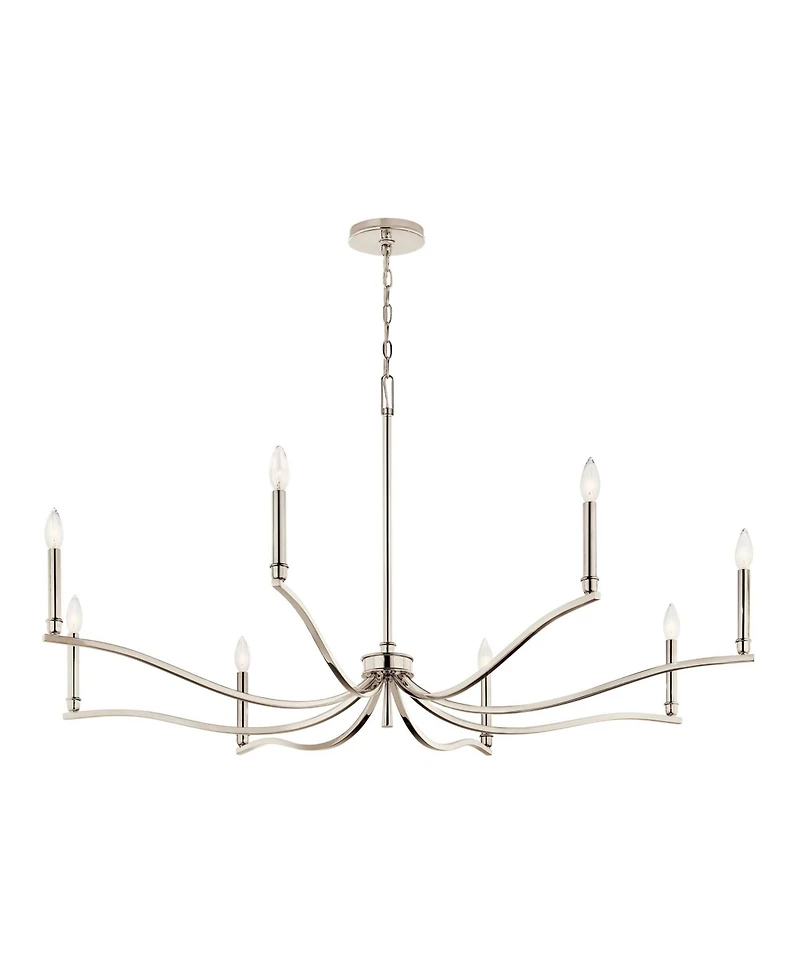 Kichler Malene 52" Wide 8-Light Polished Nickel Candelabra Chandelier