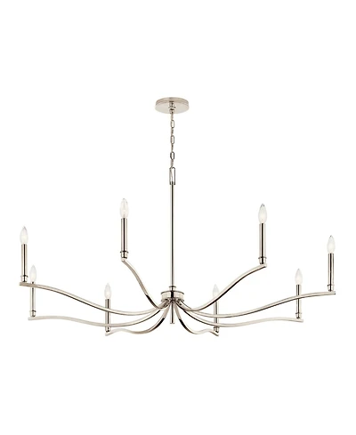 Kichler Malene 52" Wide 8-Light Polished Nickel Candelabra Chandelier