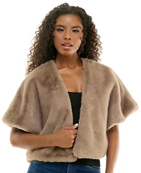 Seni & Cade Juniors' Cropped Open-Front Faux Fur Vest