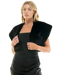Seni & Cade Juniors' Faux Fur Cropped Vest