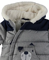S Rothschild & Co Baby Boys' Animal-Inspired Sherpa-Lined Hood Snowsuit