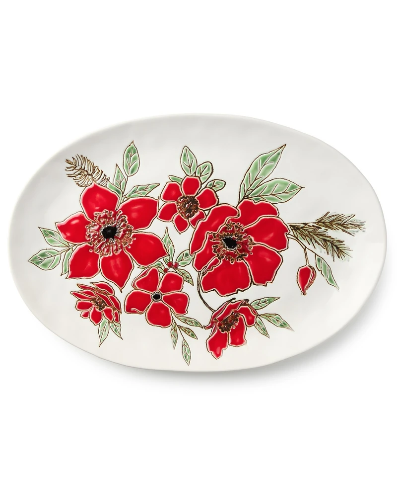 Certified International Festive Blooms Oval Platter