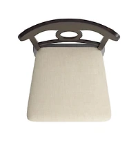 iNSPIRE Q Lea Oval Swivel Bar Stool w/ Beige Linen Seat