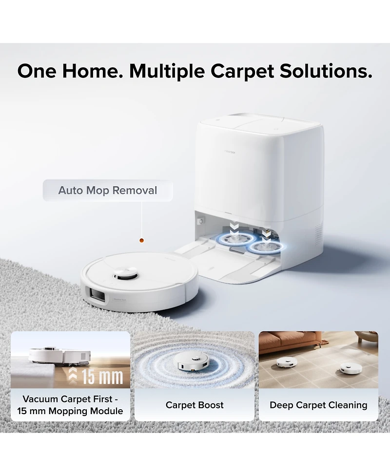 Roborock Qrevo 2 Prolite Robot Vacuum and Mop, 20,000Pa Suction, FlexiArm Edge Mopping, Zero-Tangle