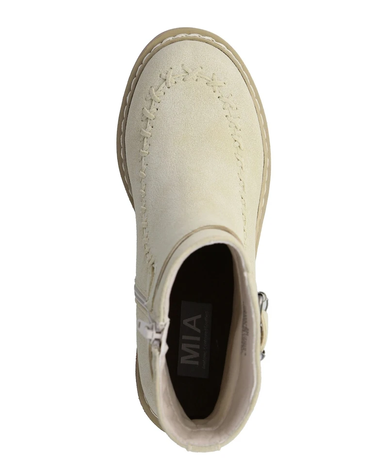 Mia Women's Toula Lug Sole Whipstitch Booties