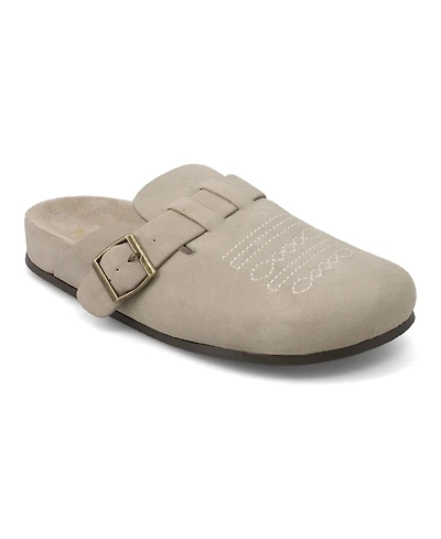 Mia Women's Gracie Buckle Footbed Round Toe Clogs