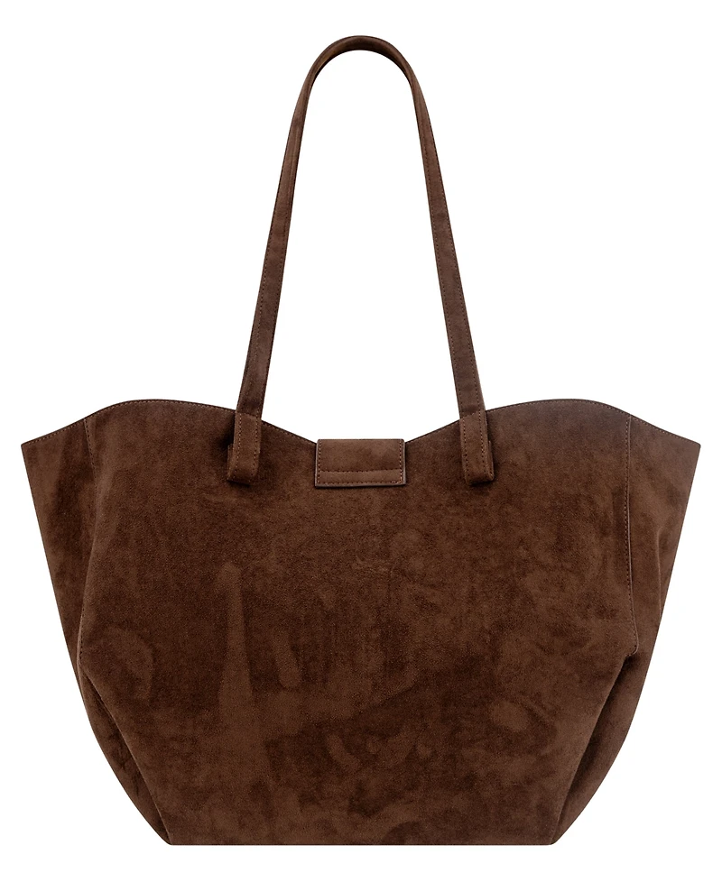 Like Dreams Harper Lock Suede Extra-Large Tote Handbag