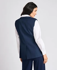 Vince Camuto Women's Twofer Long-Sleeve Collared Work Vest