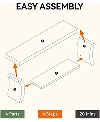 Tribesigns 55-Inch Solid Wood Dining Bench with Storage Shelf, Farmhouse Kitchen Bench Seating for Dining Room, Living Room Entryway, Easy Assembly