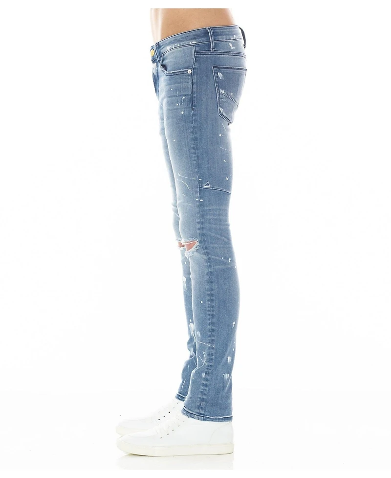 Hvman Chosen To Prevail x Cult Men's Strat Ripped and Paint-Splatter Super-Skinny Jeans